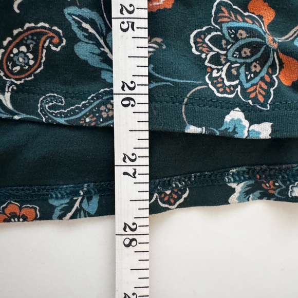 J. Jill Dark Green Floral Paisley A-line Tunic with 3/4 sleeves - Picture 7 of 9